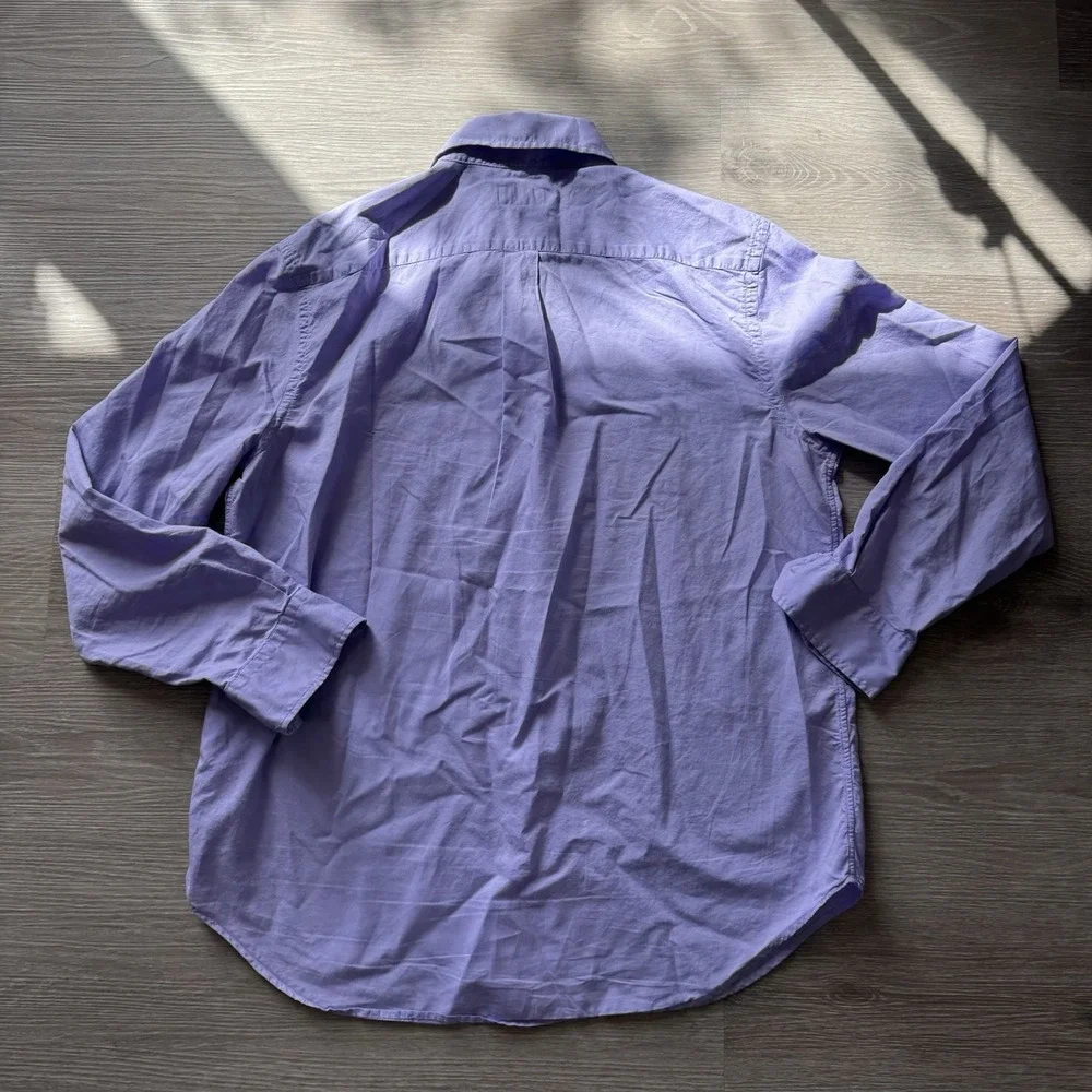 Polo Ralph Lauren Relax Fit Long Sleeve Purple‎ Button Up Shirt Men's Size L